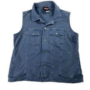 Harley Davidson Womens‎ Small 100% Cotton Button Up Motorcycle Riding Vest L@@K